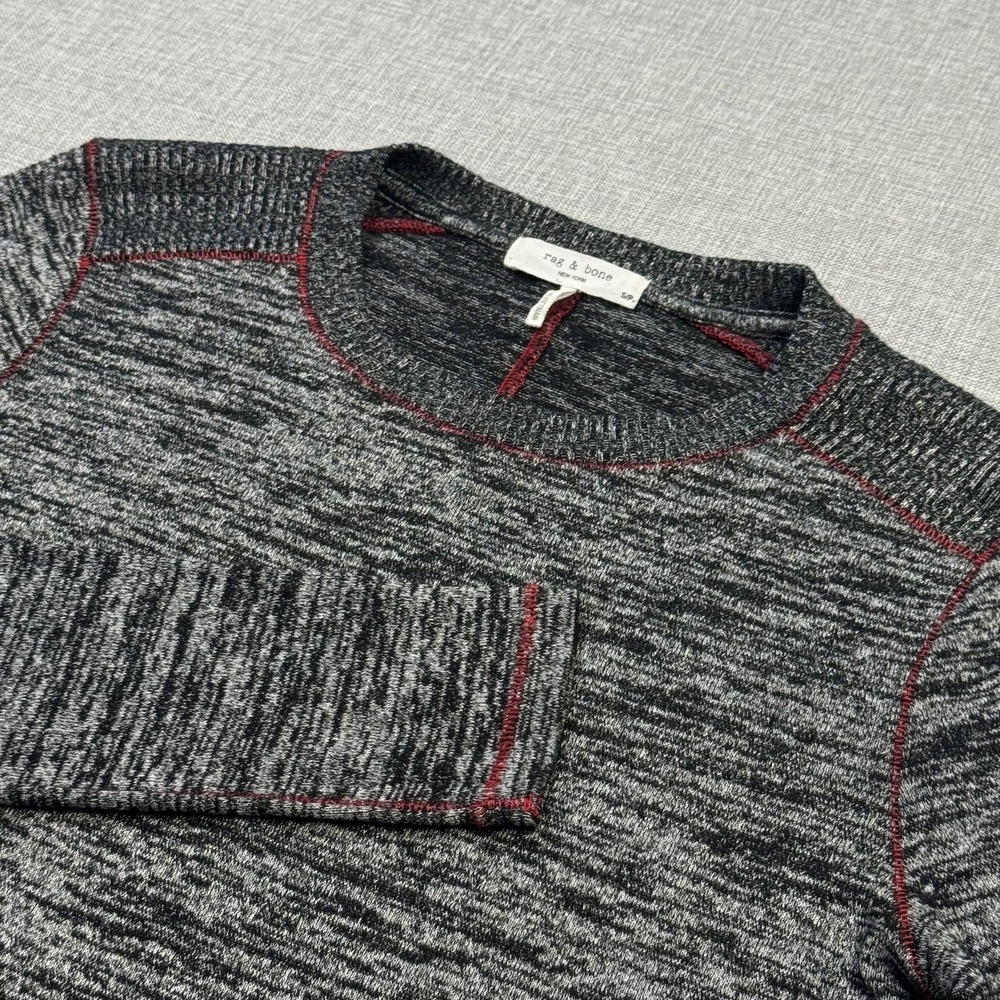 Rag & Bone Long Sleeve Shirt Womens Small Gray Slim Fit Tight-Knit Stretch